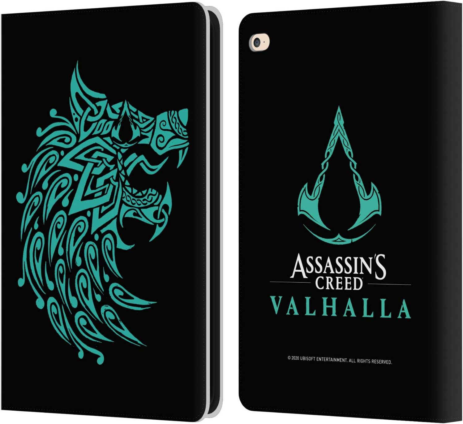 Head Case Designs Officially Licensed Assassin's Creed Wolf Valhalla Compositions and Patterns Leather Wallet Case Compatible with Apple iPad Air 2 (2014)