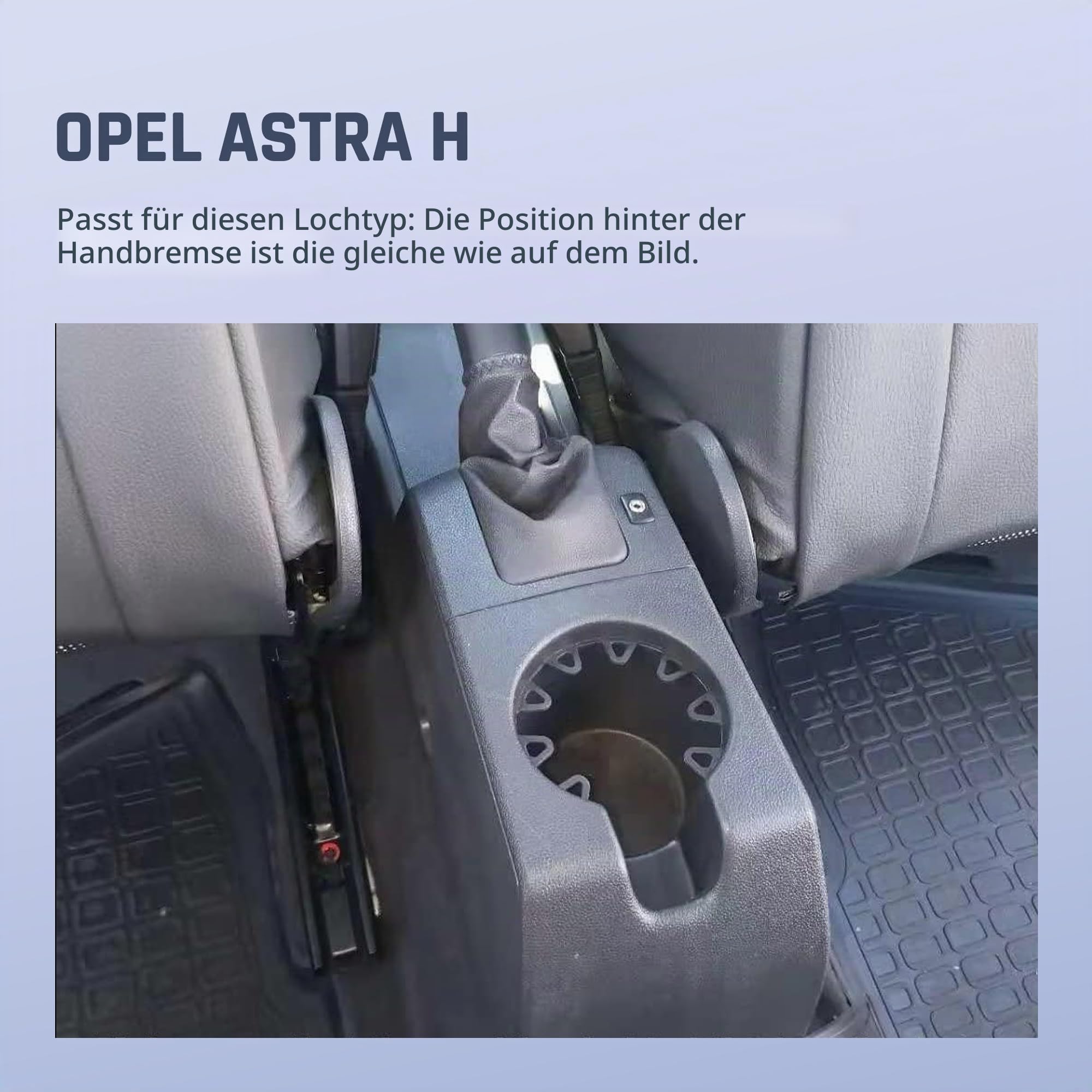 Auto Armlehnen für Opel Astra H Mittelarmlehne | Zweistufiger Stauraum, Mit Getränkehalter, 2 USB-Anschlüsse, Einfache Montage, PU-Leder, Schwarze Nähte