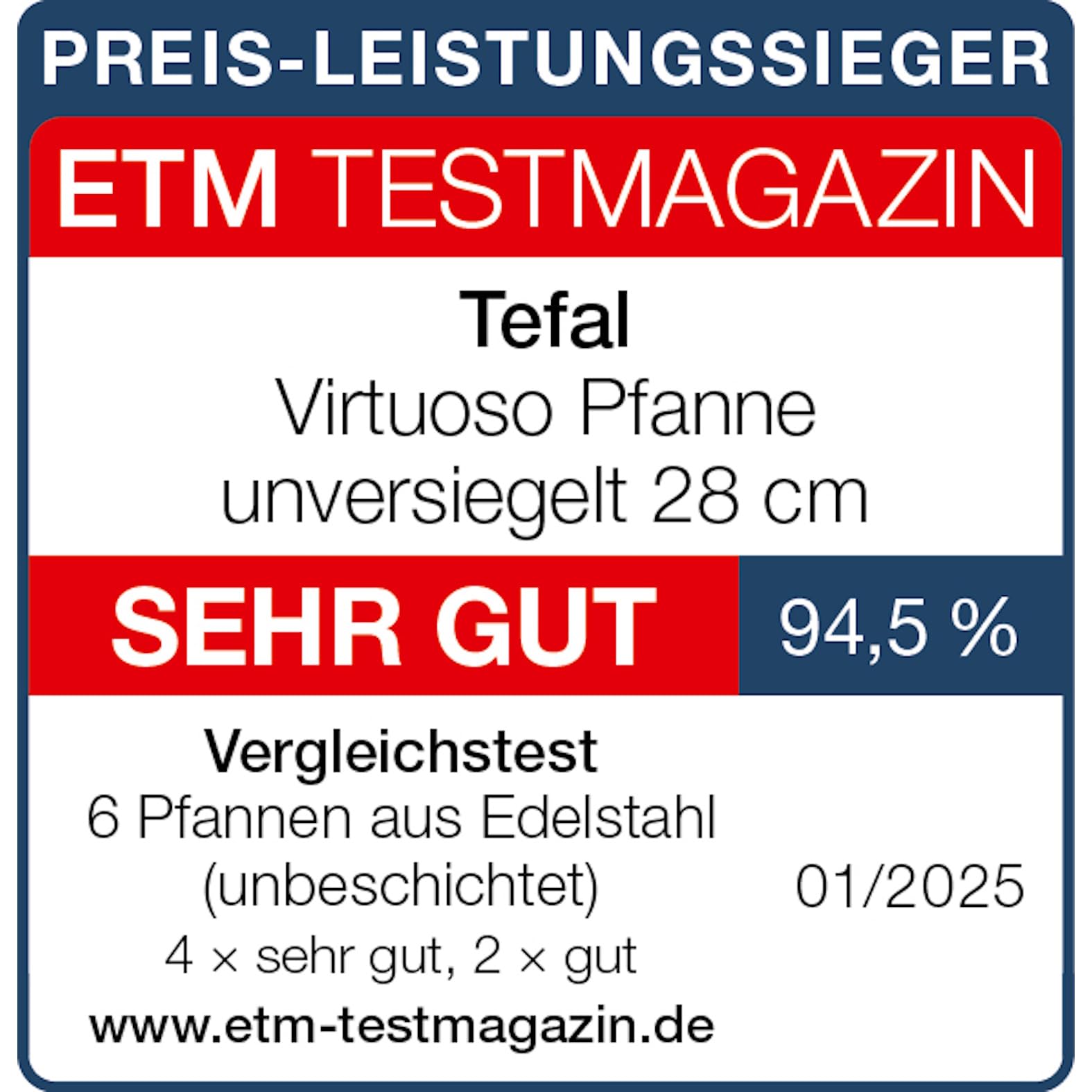 Tefal Virtuoso Bratpfanne 28 cm, Edelstahlpfanne unbeschichtet, Pfanne Induktion, langlebig, hochwertige Edelstahlgriffe, leichte Reinigung, für alle Herdarten geeignet, E49206