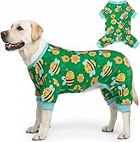 Vista 27 de Kyeese Pijama para perro, de flamenco, suave, abrigo, mameluco para perro, traje posquirúrgico, disfraz, ropa para gato, talla mediana