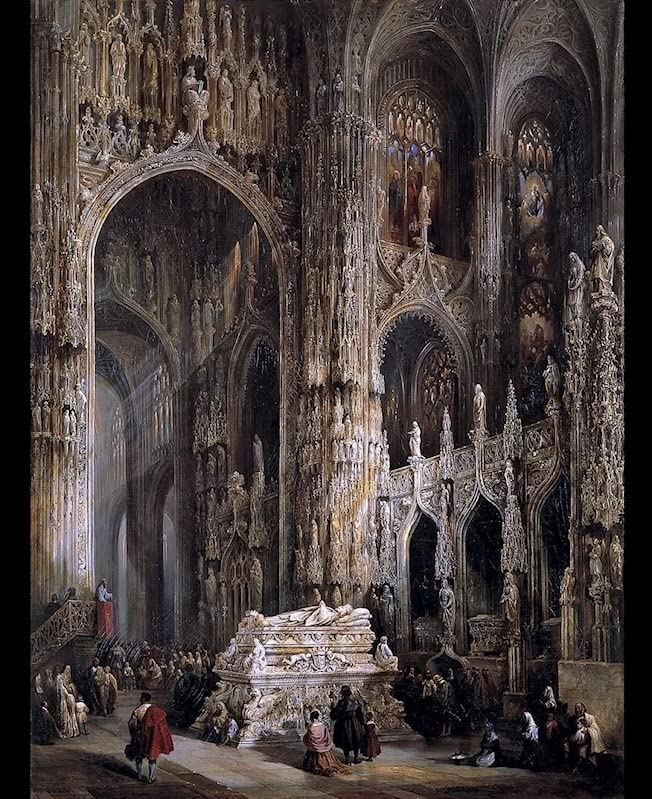 Tableau cathédrale Pérez Villaamil pour sublimer un mur blanc vide