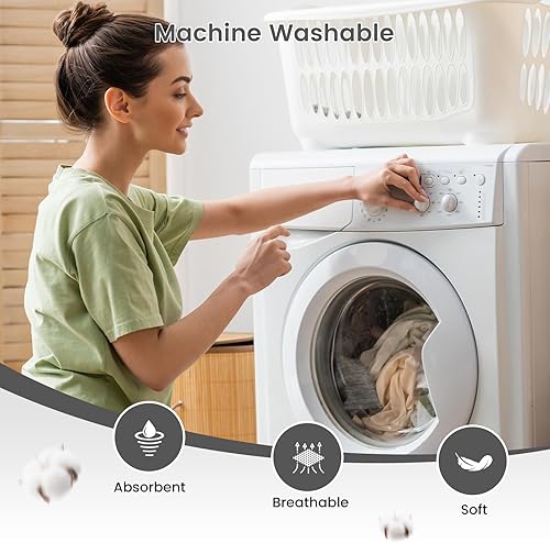 Vista 7 de SEMAXE - Juego de toallas de baño grises, 2 toallas de baño, 2 toallas de mano, 4 toallas faciales, toalla 100% algodón para baño, toalla suave