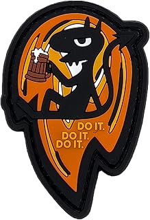Saspatch Do It Do It Do It - Black Cat Devil PVC Morale Patch | Hook & Loop Backing