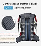 60L Waterproof Lightweight Hiking Backpack with Rain Cover, Outdoor Sport Travel Daypack for Climbing Camping Touring