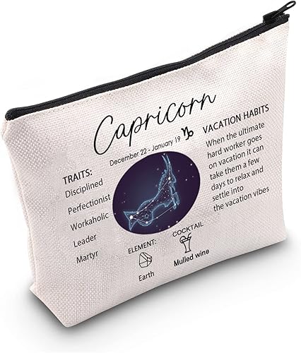 Miniatura 10 de LEVLO 12 bolsas de aseo de viaje de constelación, 12 bolsas de maquillaje cosmético del zodiaco, regalo de cumpleaños para el día de la madre,