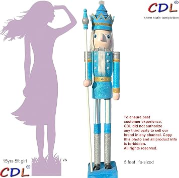 5ft Giant Wooden Nutcracker King (5 feet, King Blue K35)