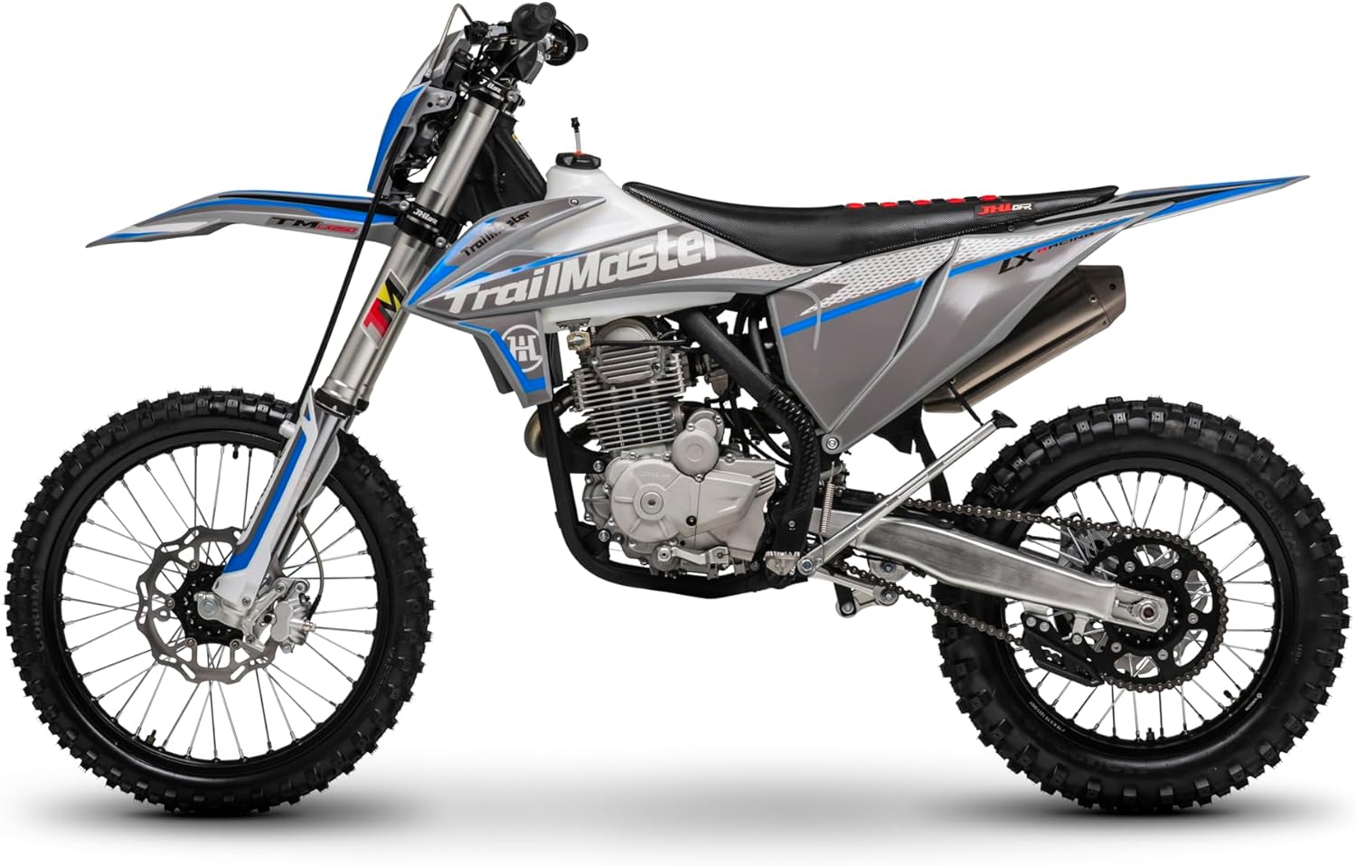 Trailmaster JHL Pro Series TM LX250 Premium Mid-Size Dirt Bike, Electric Start, Extended Frame, 21 inch Front tire, 37.4 seat Height, Manual Trans