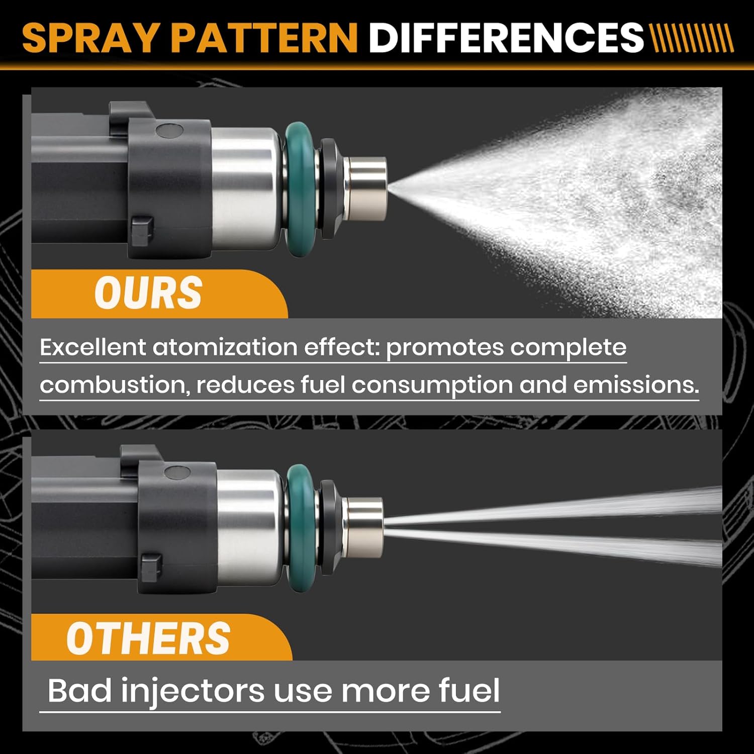 4 Holes Fuel Injectors 0280158119 Compatible with Jeep Wrangler Dodge Grand Caravan Chrysler Town Country Volkwagen Routan 3.8L 2007-2010, Replaces 4861667AA FJ1029 7B0906031 RL861667AA 04861667AA