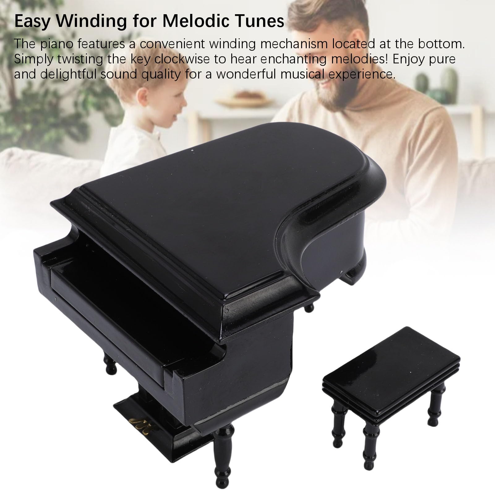Modelo de Piano en Miniatura, Mini Piano de Cola de Madera, Adorno de Instrumento Musical con Mecanismo de Cuerda, GIFS para Amantes de la Música, Pianistas, Decoración del