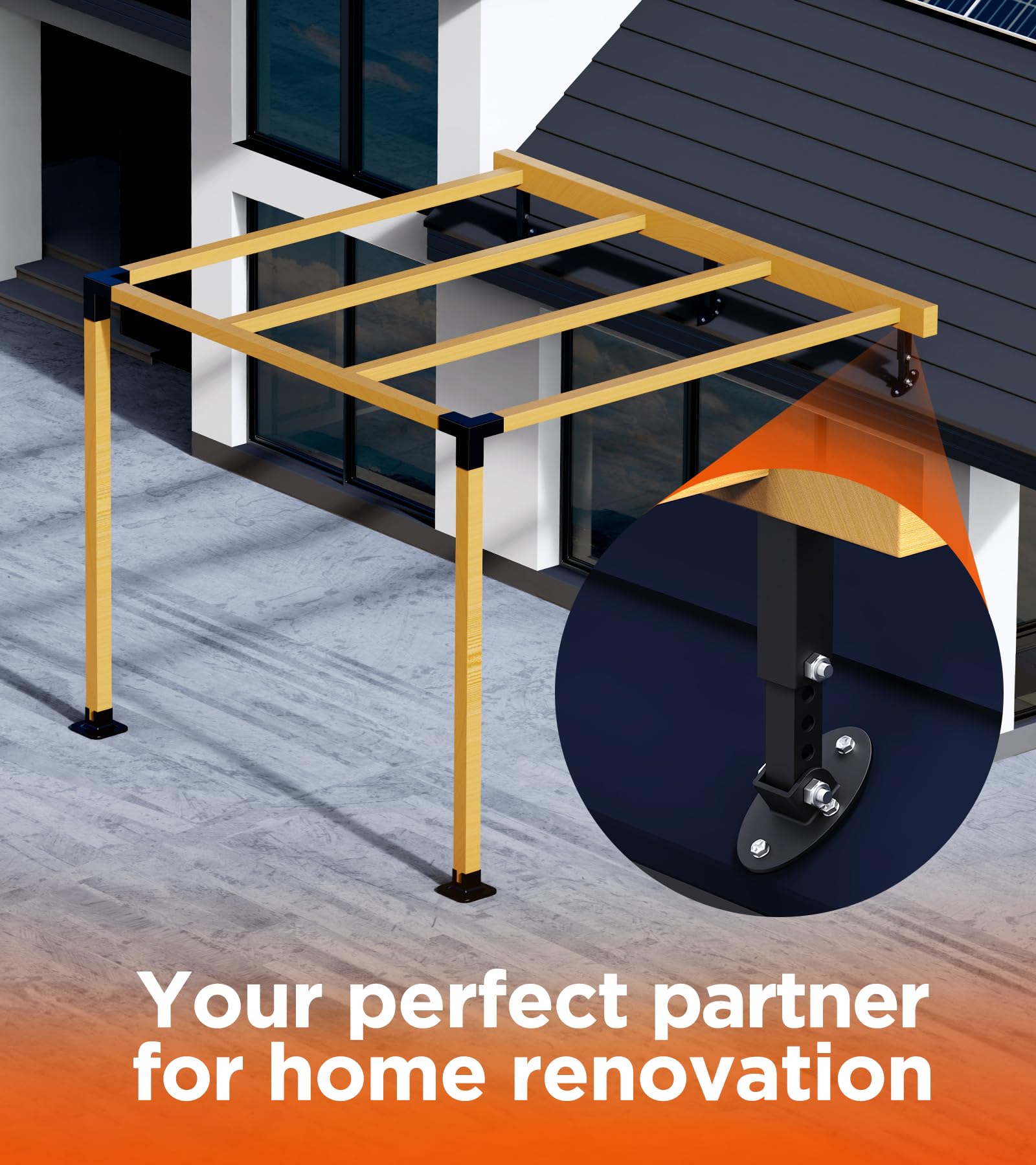 Pergula Beam Riser Pergola Bracket Adjustable Pergola Roof Risers - Heavy Duty Beam ...