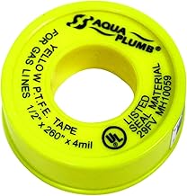 Aqua Plumb 3127Y Yellow Ul PTFE Seal Tape, 1/2" x 260"