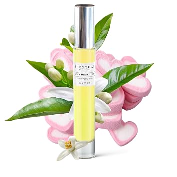 Scentual Fragrances, Luxury Perfume Oil, Ultra-Concentrated Women Roll-On Fragrance Oil, Long Lasting Rollerball Travel Mini Perfume, Vegan, Alcohol & Cruelty Free 10ml Love & Marshmallows