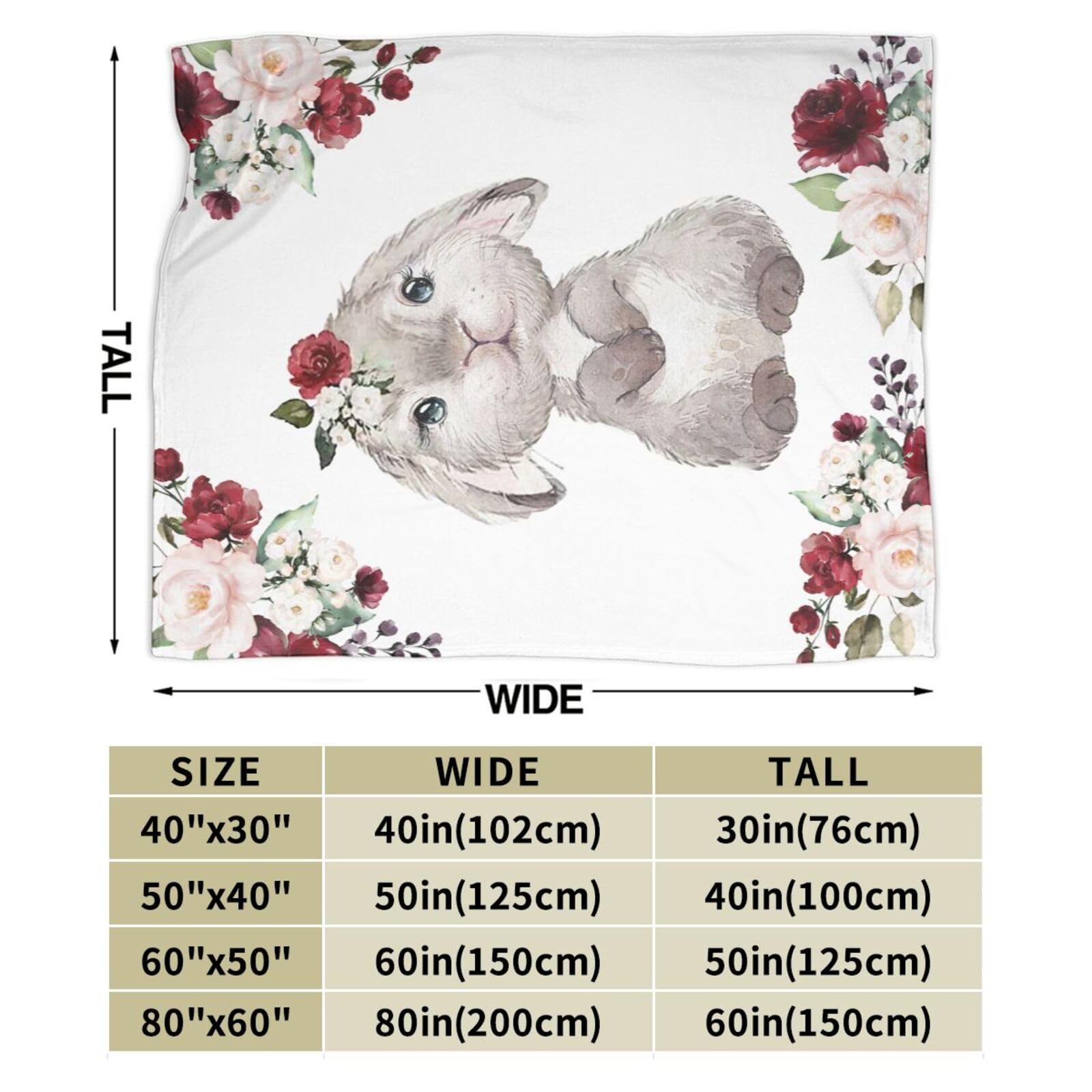 Bunny Throw Blanket – Ultra-Soft Flannel Fleece Blanket With Bunny Design, 50x40 Inches - View #10