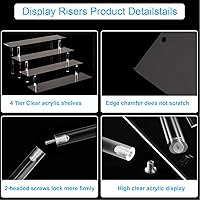 Vista 4 de 4 Tier Perfume Organizer Stand, Acrylic Risers Display Stands, Display Risers, Perfume Shelf Dessert Display for Party, Figure Stand Funko POP