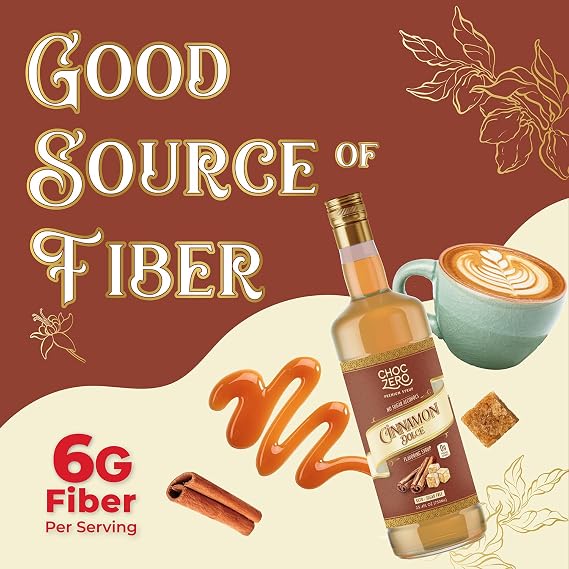 ChocZero Sugar Free Coffee Syrup, Sweet Cinnamon Flavour, Easy Syrup Drink Mix, Sugar Latte 25.4 ml (Pack of D)