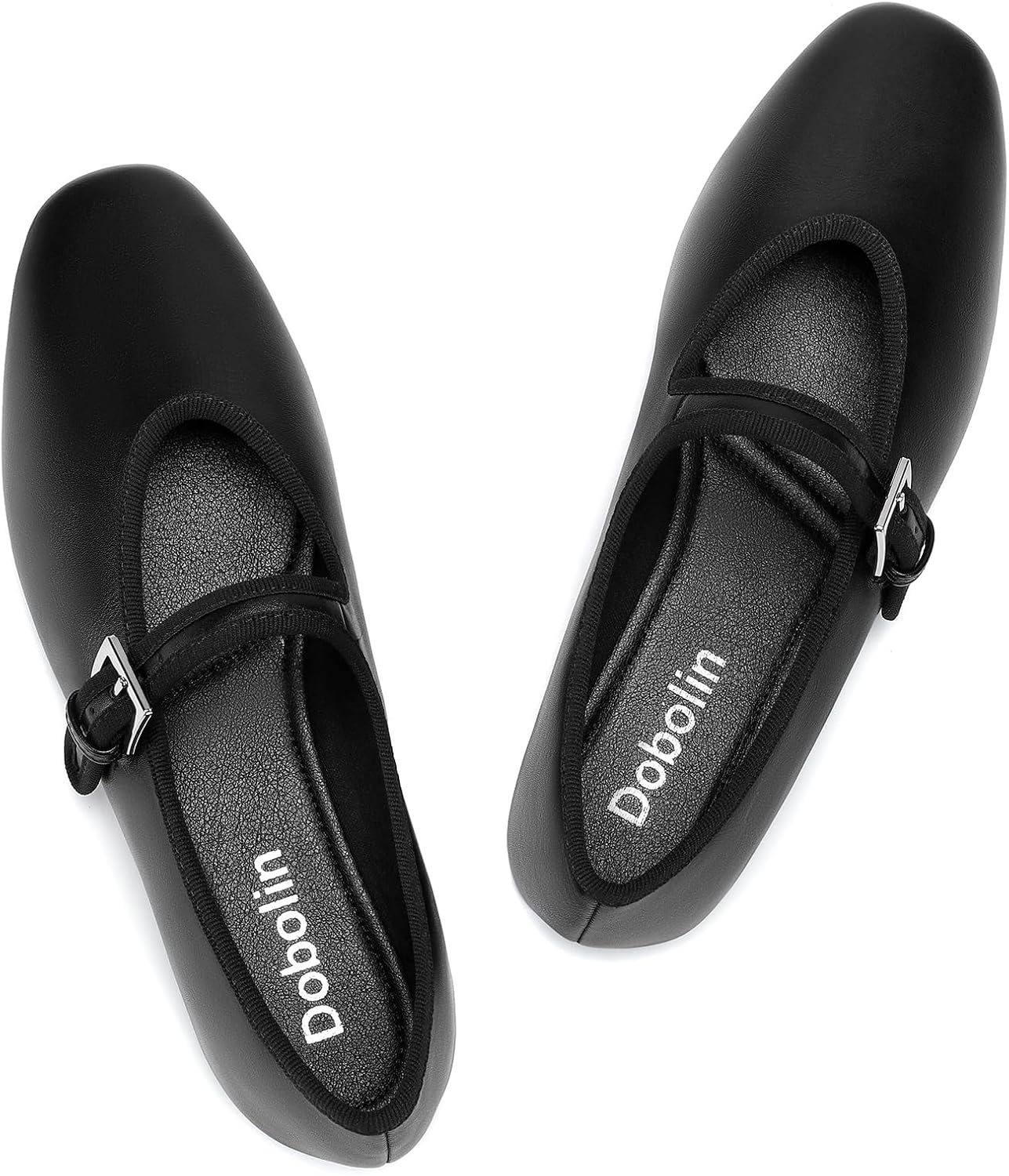 Women's Square Toe Mary Jane Ballet Flats Shoes with Adjustable Strap