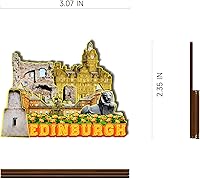 Vista 3 de Imán de madera de Inglaterra Edimburgo 3D para nevera, recuerdos coleccionables, decoración hecha a mano, artesanías 2