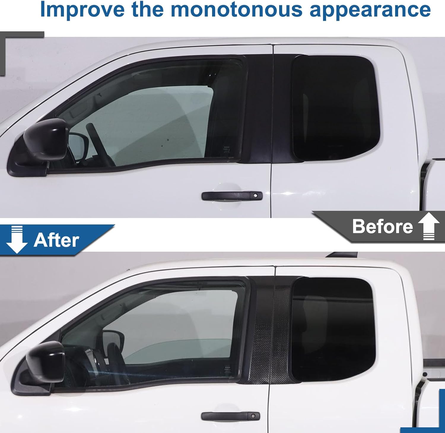 Center Door Window Pillar Post Trim Panel Stickers Compatible with Nisan Frontier 2022-2024,Carbon Fiber Center Door Pillar Post Trim Anti-Scratch Decorative Exterior Accessories