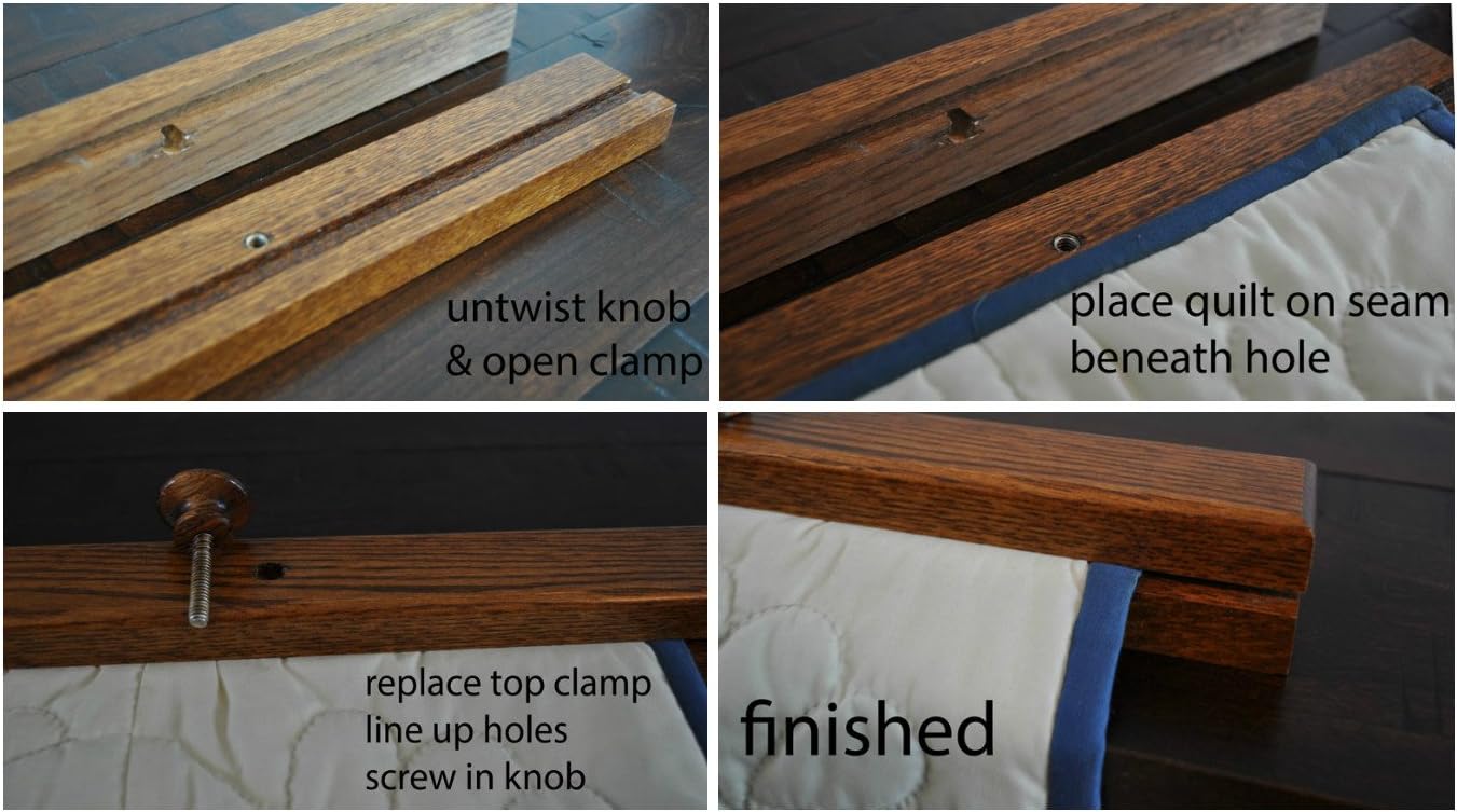 RRD Quilt Hanger for Wall for Display (30") Amish Made Wooden Quilt Rack Wall Mount - Rustic Tapestry Quilt Wall Hangers (Oak Wood, Michaels Stain, 30" Long)