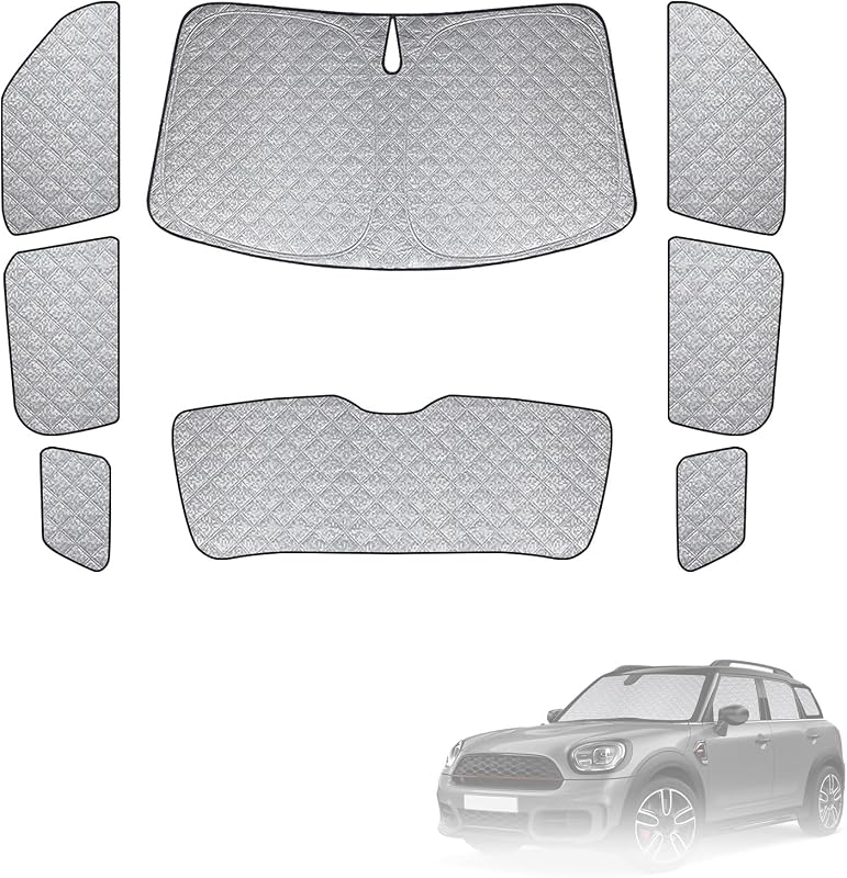 kswiown Mini Countryman F60/U25 napellenző szett 8 részes, összecsukható hővédelem tárolóval
