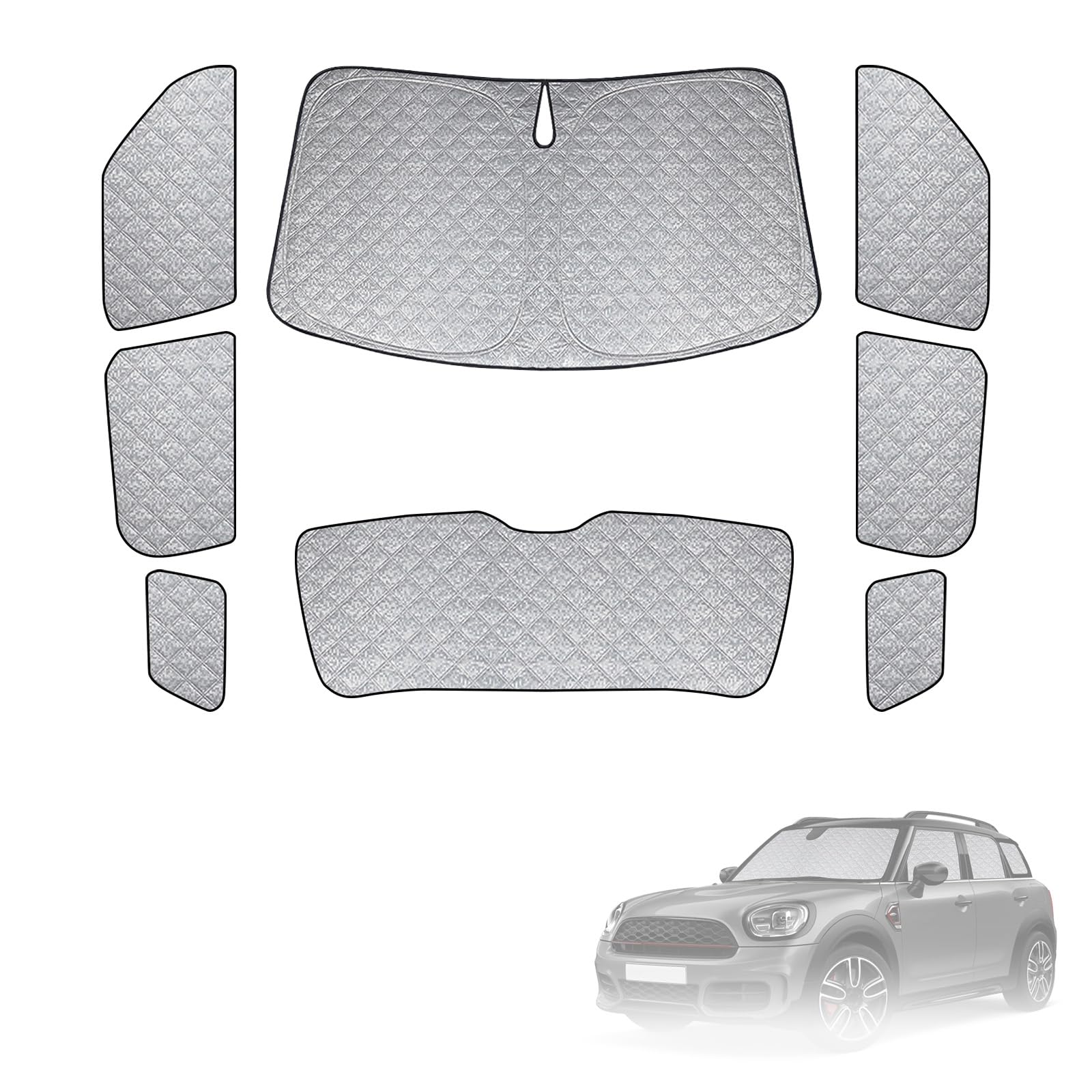 Parabrezza Parasole Auto di Compatibile con Mini Countryman F60/U25 2017-2025, 8 Pezzi Copertura Parasole Interna Auto, Visiere Parasole Impermeabile e Pieghevole