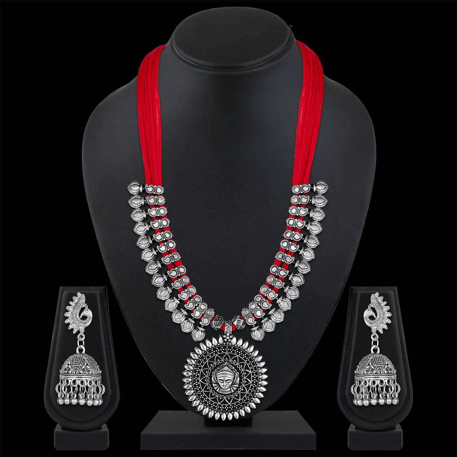 Oxidised Silver Antique Necklace Set