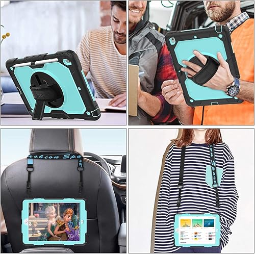 Miniatura 26 de SEYMAC stock Funda para iPad de 9ª, 8ª, 7ª generación de 10.2 pulgadas, a prueba de golpes, con protector de pantalla, portalápices