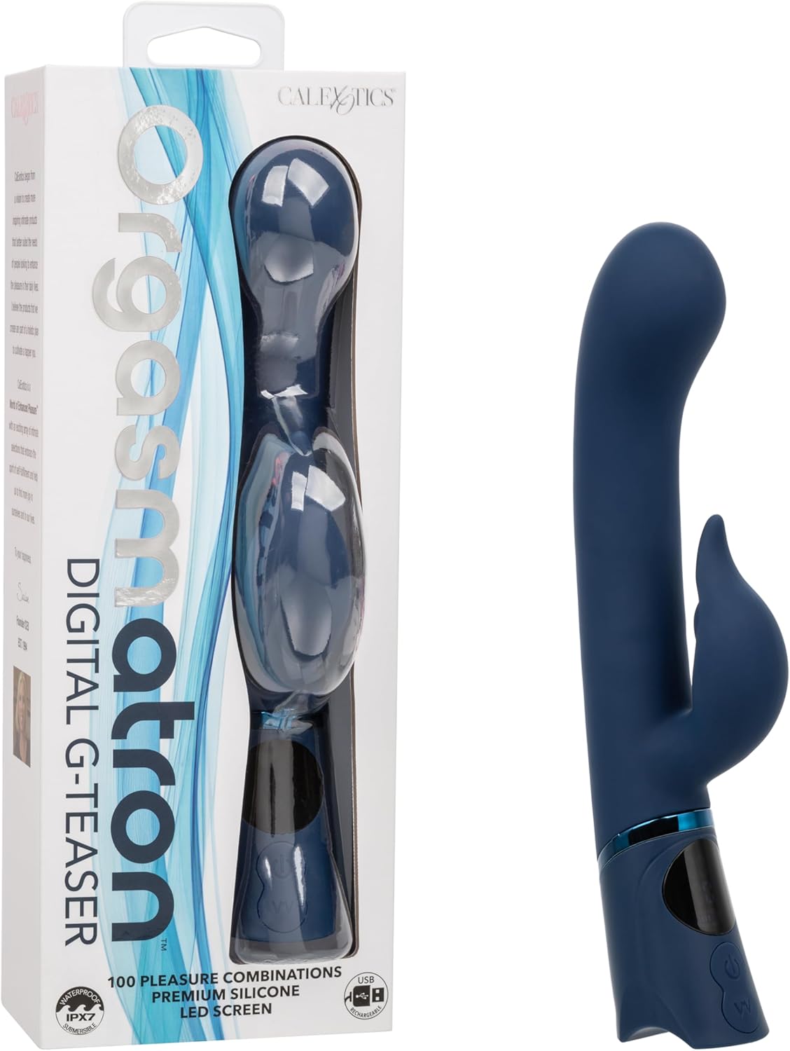 CalExotics Orgasmatron Digital G-Bunny Rechargeable Silicone Waterproof G Spot Rabbit Vibrator Pink - SE-4389-15-3