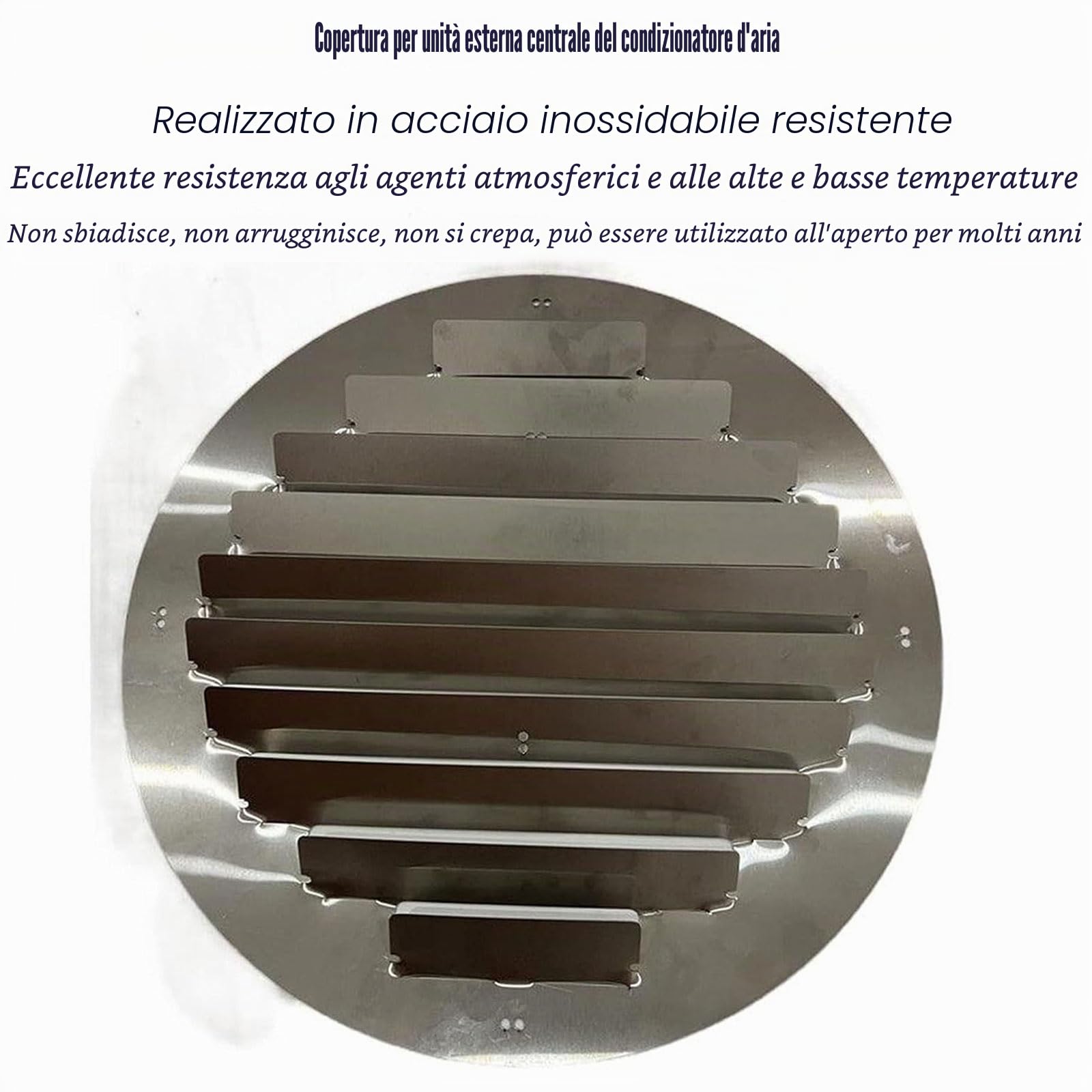 Deflettore Aria for Unità Condizionatore D'Aria,Deflettore for Condizionatore D'Aria In Acciaio Inossidabile, Copertura Dell'Aria for Impieghi Gravosi for Unità Esterne CA(Tondo)(Diameter 53cm)