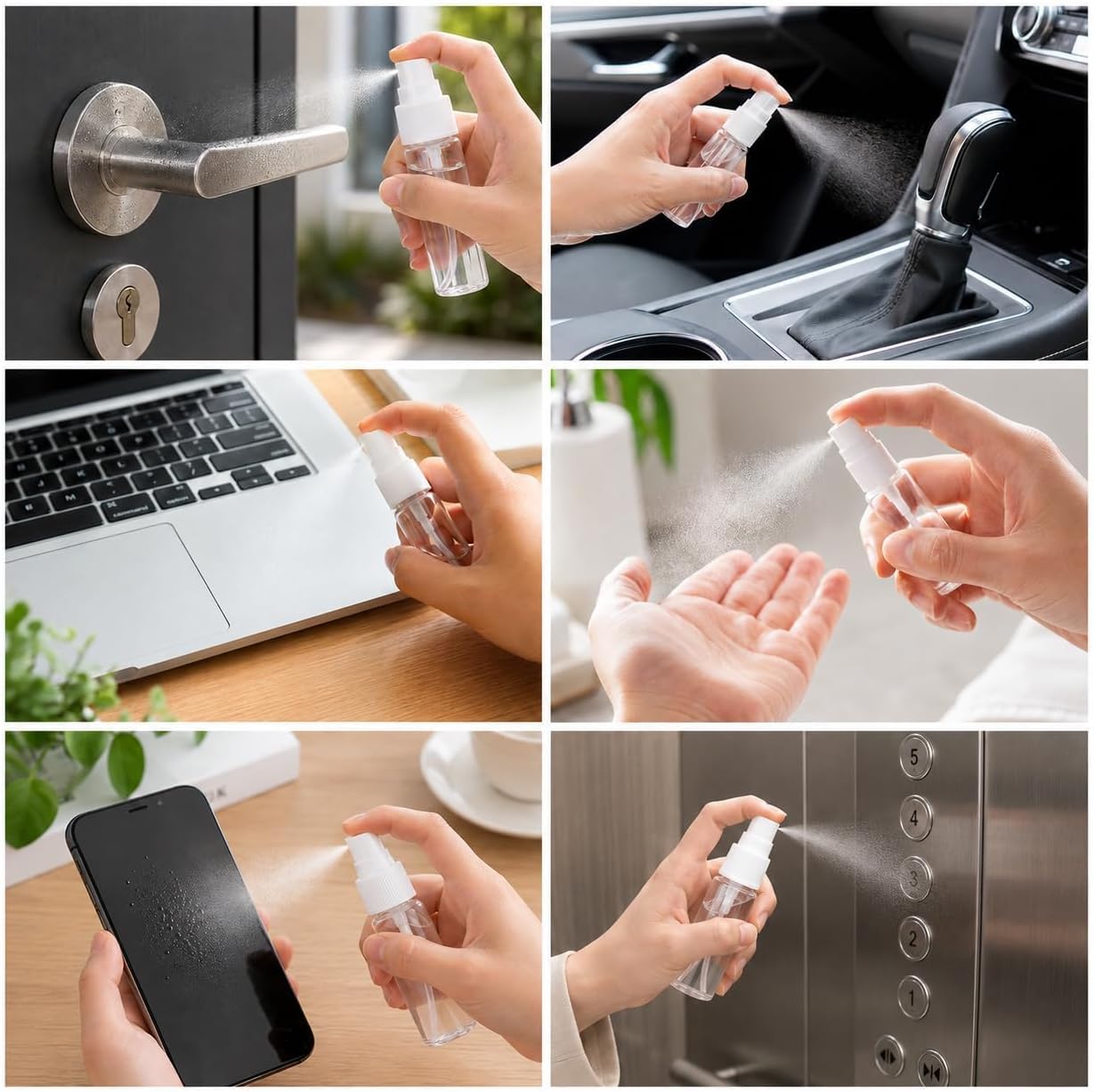 8Pcs Travel Size Spray Bottles, 15ml/0.5oz Mini Clear Empty Spray Bottles