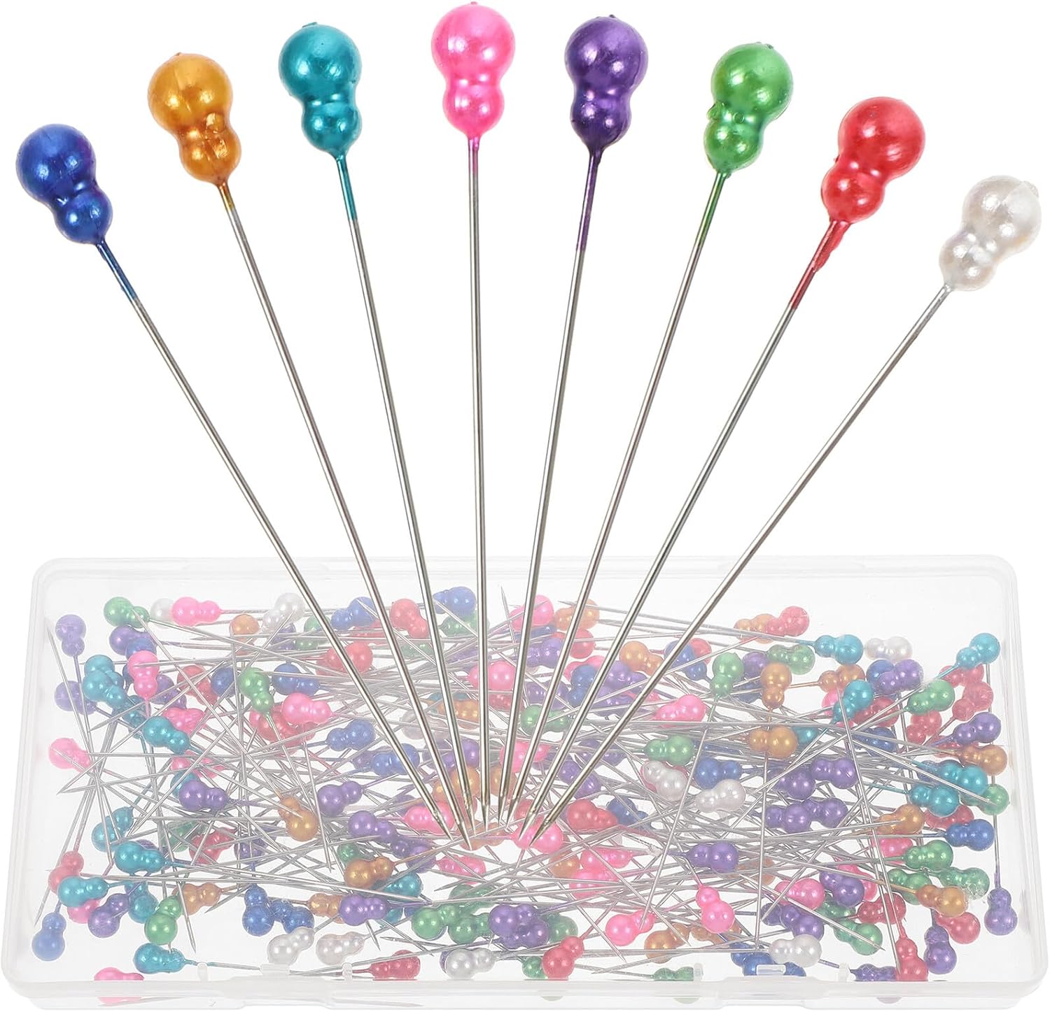 200Pcs Pearl Head Straight Sewing Pins for Women White Push Pins Quilting Fabric Crafts Wedding Flower Decoration