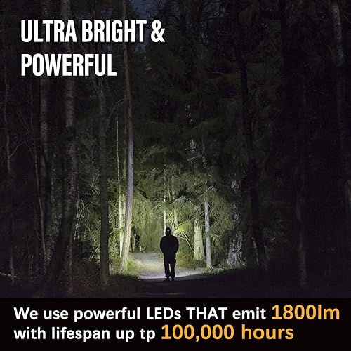 Miniatura 4 de Linterna frontal, LETOUR, más brillante, 5000 lúmenes, luz CREE LED de trabajo, recargable, impermeable, linterna frontal con zoom, luces de cabeza