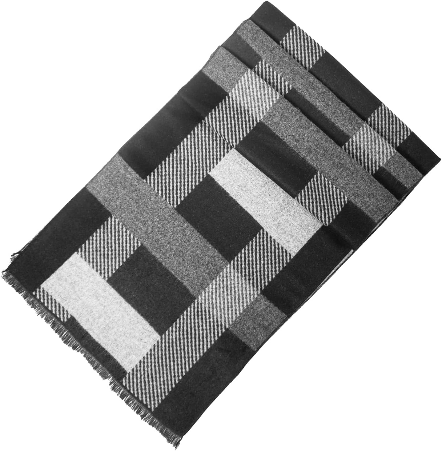 Mens Winter Scarf Cashmere Feel Warm Scarves Long Plaid Tassel Scarf for Men - Image 3