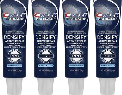 Crest Densify PRO-Health - Pasta dental intensiva limpia, tamaño de viaje, 0.85 oz (24 g) - Paquete de 4