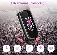 Vista 4 de Fintie Paquete de 4 fundas protectoras de pantalla compatibles con Fitbit Luxe, TPU suave, protector de pantalla completa, negro, oro rosa, 2