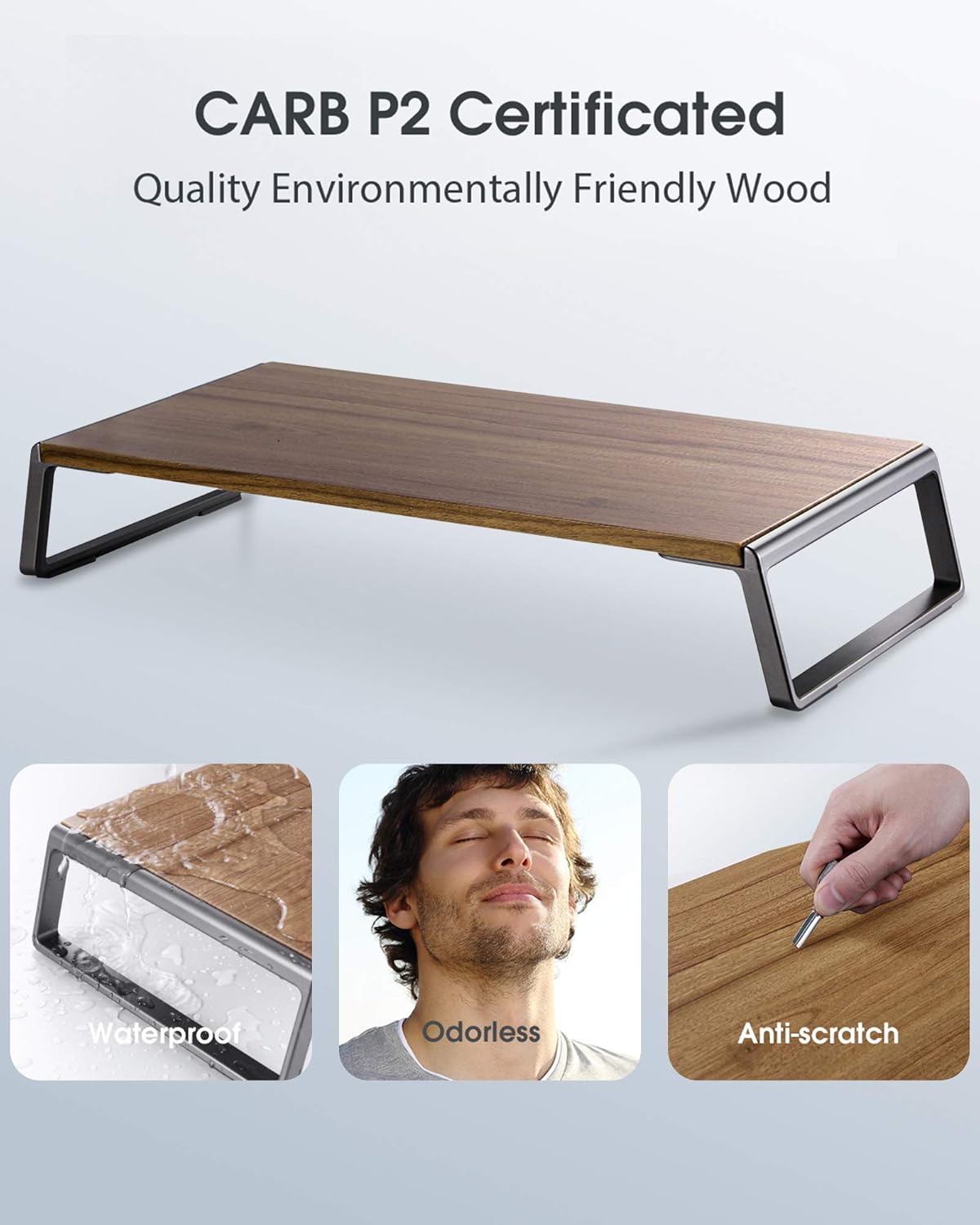 Bеѕt Cуbеr Dеаlѕ 🔥 AboveTEK Monitor Stand Riser with Metal Feet for Computer Laptop iMac TV LCD Display Printer, Computer Riser with Desk Storage 20 x 9.45 inch Office Supplies Platform Save Space-Walnut