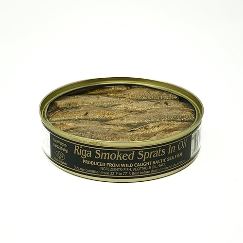 Miniatura 5 de Espadines Riga ahumados (paquete de 12) GOLD STAR latas de 5.6 onzas en aceite vegetal Letonia