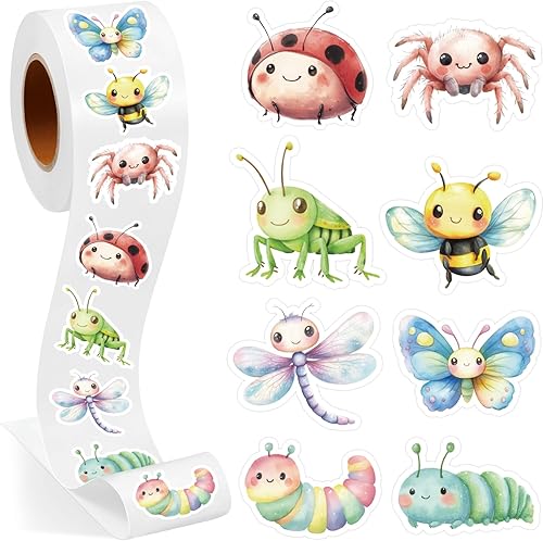 Miniatura 24 de 1 rollo de calcomanías de dinosaurio de animales, recompensa, suministros de oficina, incentivos, animales, calcomanías de fiesta de Navidad, 500