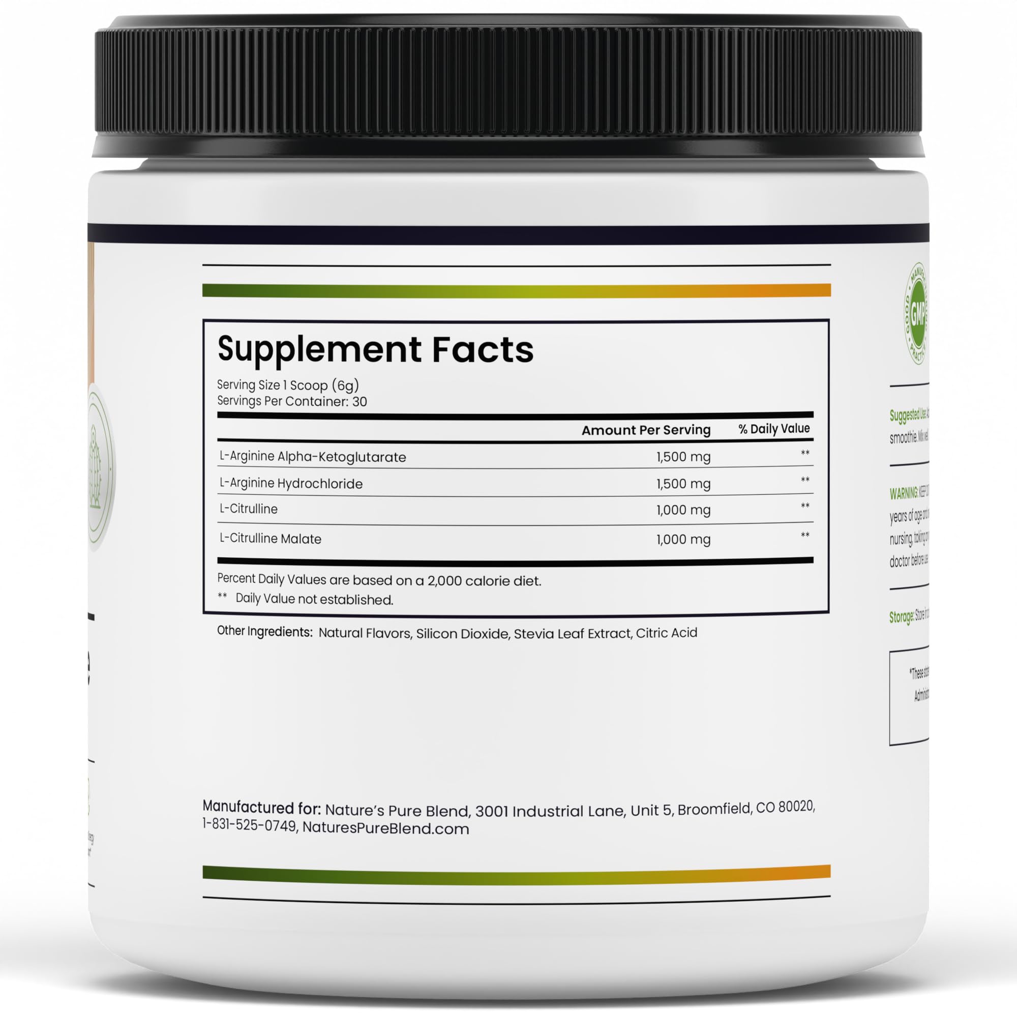 Nature's Pure Blend Liquid Nitric Oxide Supplement for Men – L-Arginine Powder – Nitric Oxide Booster & Circulation Supplement – Blood Flow Support, L Arginine and L Citrulline – 5000MG (Prickly Pear) — Amazon image 8