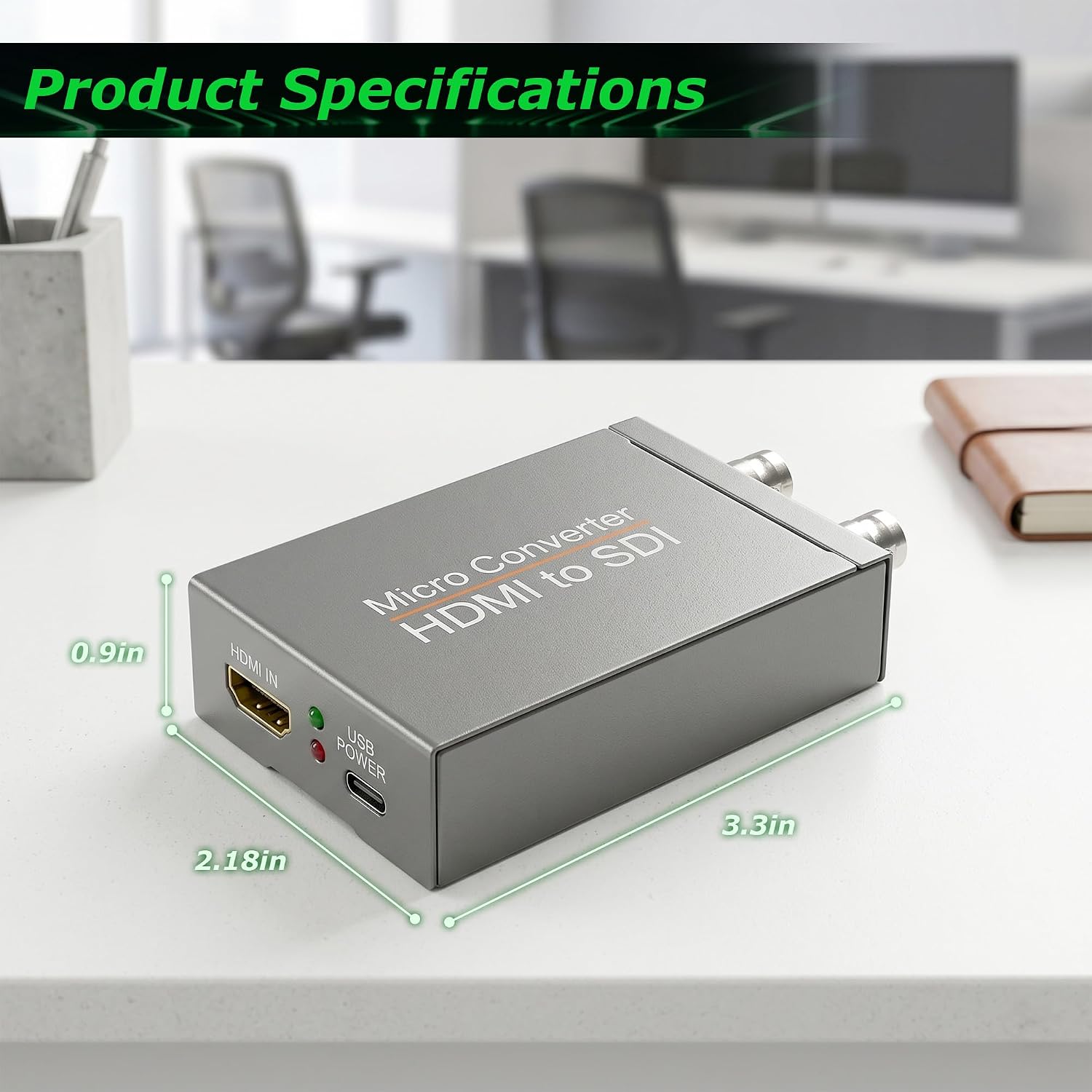 2 Way HDMI to SDI Converter, 1080P HDMI to 3G-SDI, HD-SDI Converter Audio Embedder, Dual SDI Output, Video Micro Converters for Camera, Home Theater