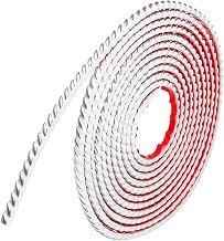 uxcell Flexible Wall Trim Molding Trim, 16.4Ft x 0.39Inch Self Adhesive Peel and Stick Molding Wallpaper Mirror Frame Border Trim for Cabinet Mirror Frame, Line White Silver