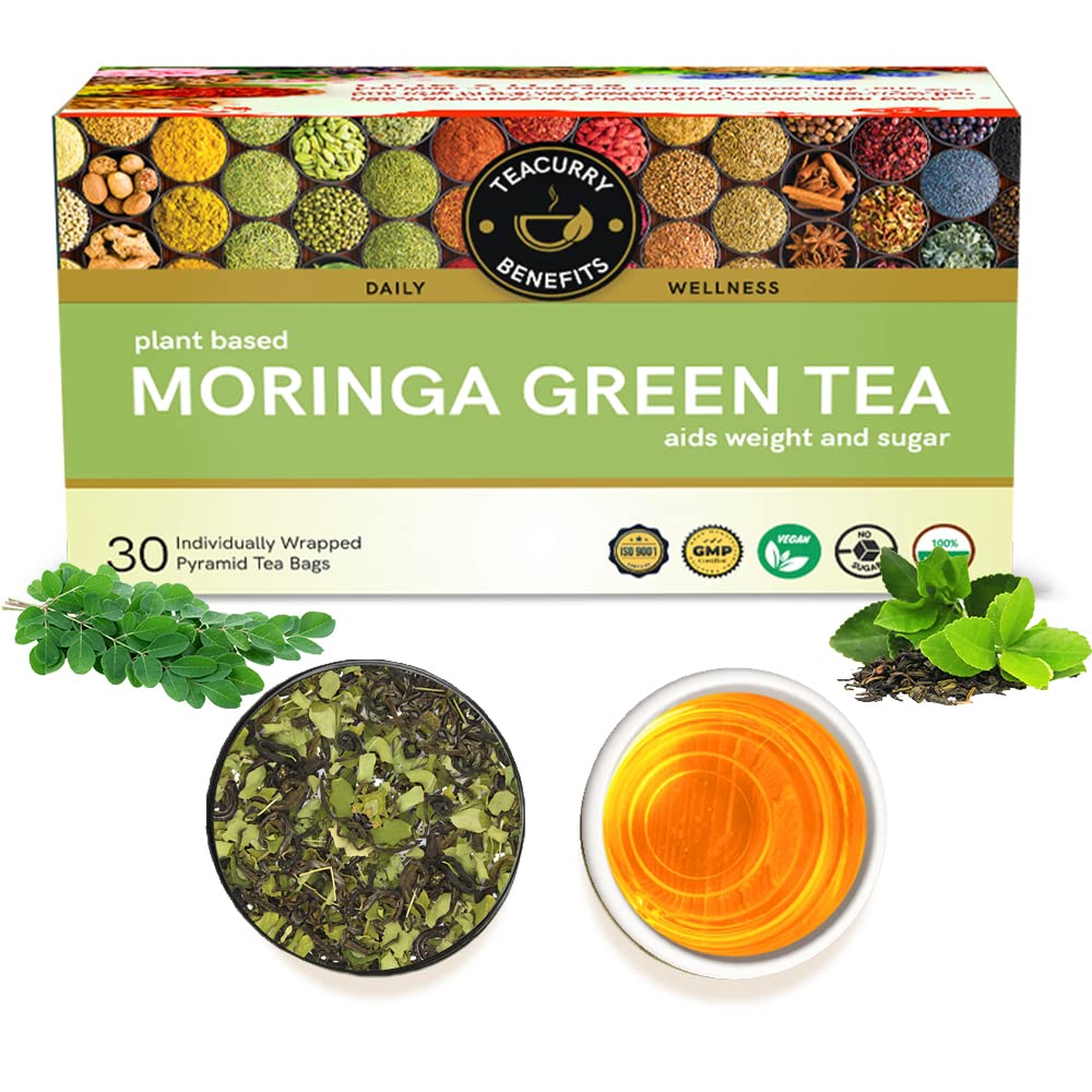 TEACURRY Moringa Green Tea - 30 Tea Bags | Helps With Cholesterol, Blood Pressure | Moringa Green Tea For Weight Loss Management | 100% Natural, 100 Gm (B092CZL8YK) Amazon Price History, Amazon Price Tracker