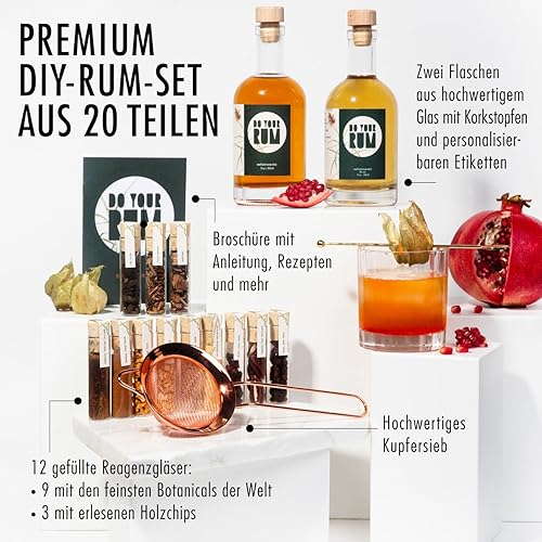 Miniatura 3 de Haz tu ron | Kit de fabricación | Juegos de regalo de bricolaje para hombres y mujeres | Cesta de regalos de barman | Juego completo | 12 botánicos