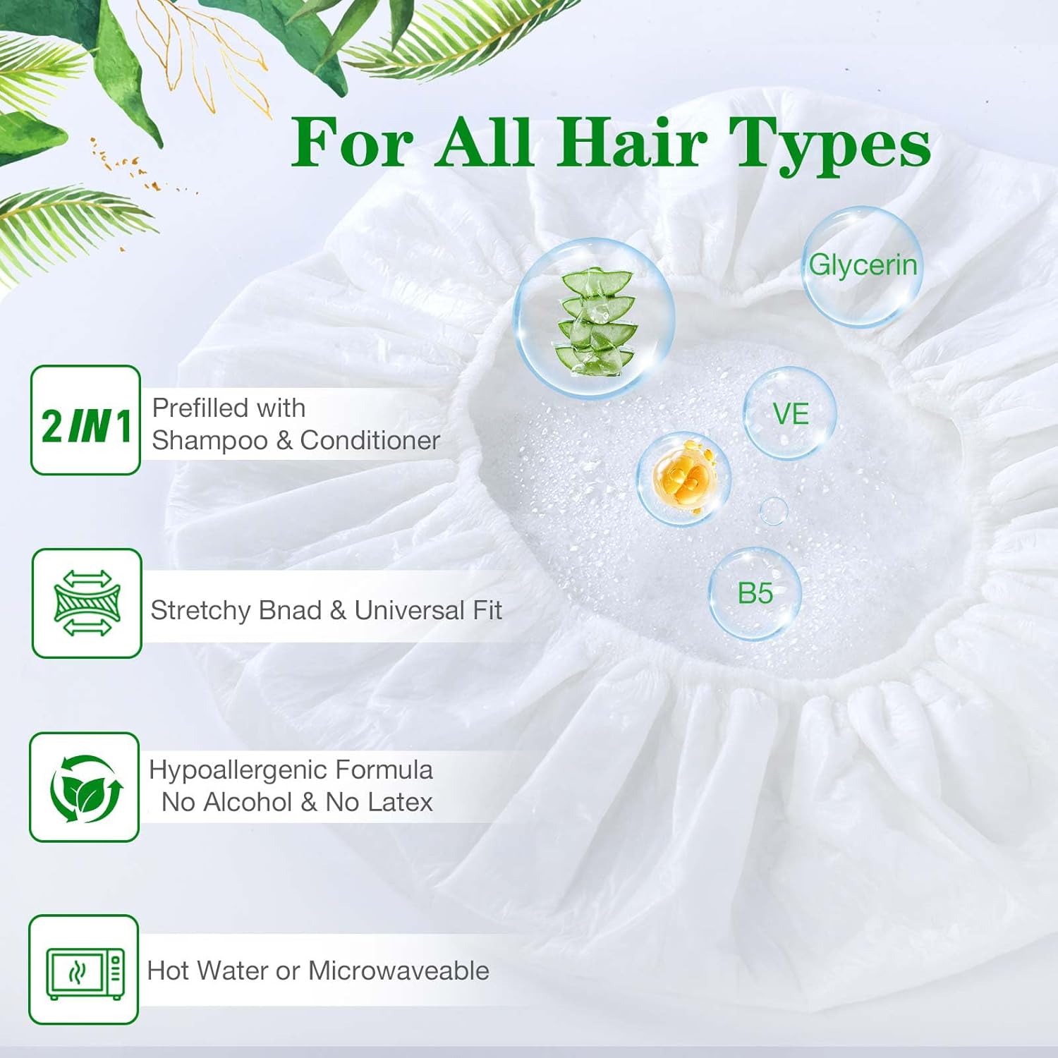 Shampoo Caps No Rinse, 6 Pack Waterless Shampoo Caps for Bedridden Patients and Elderly, Rinse Free Hair Washing Shower Caps for Post Surgery, Hospital, Camping - Image 4