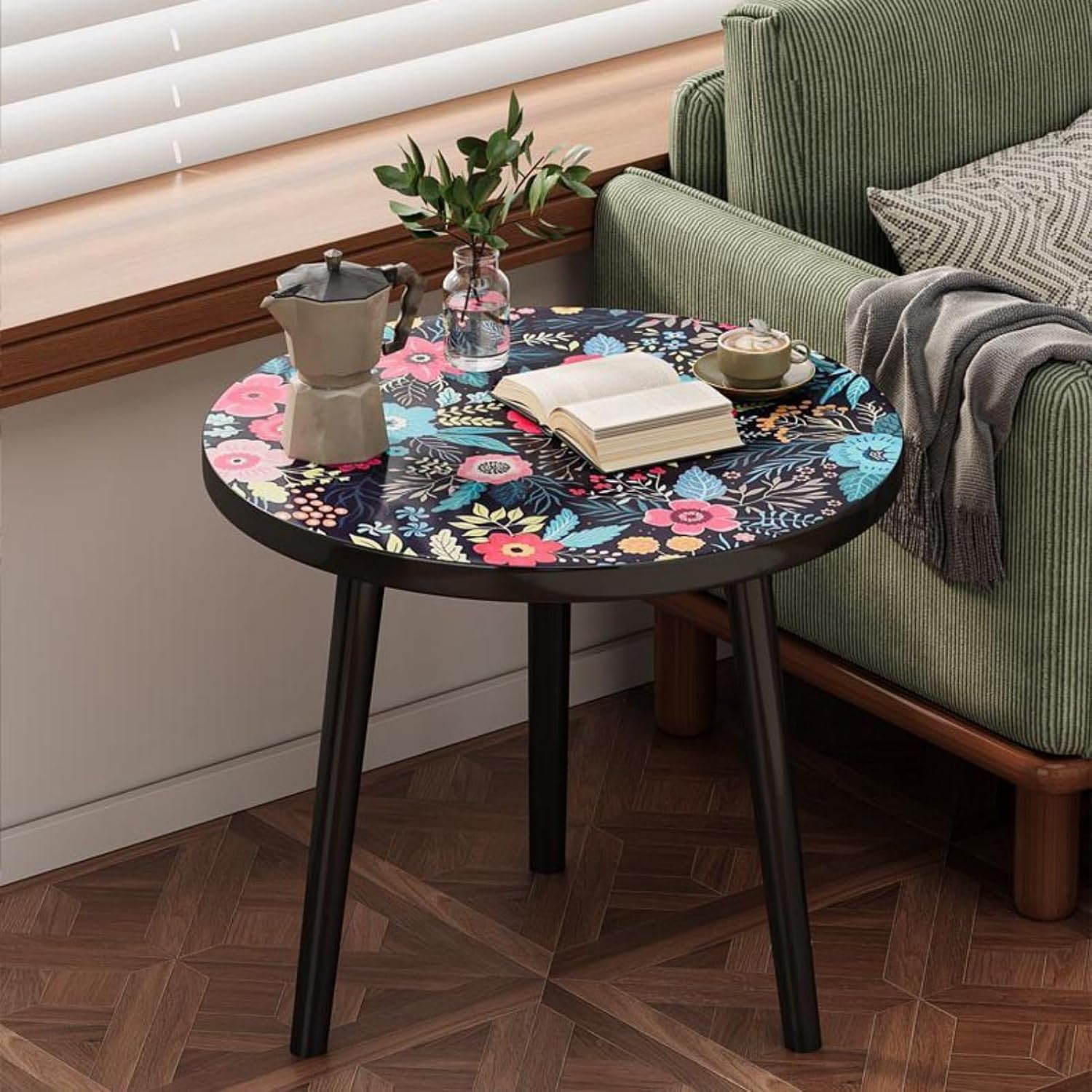 Solid Wood Dining Table Modern Farmhouse Outdoor/Indoor Accent Patio Side Bedside Table for Living Room, Kitchen, Yard, Porch