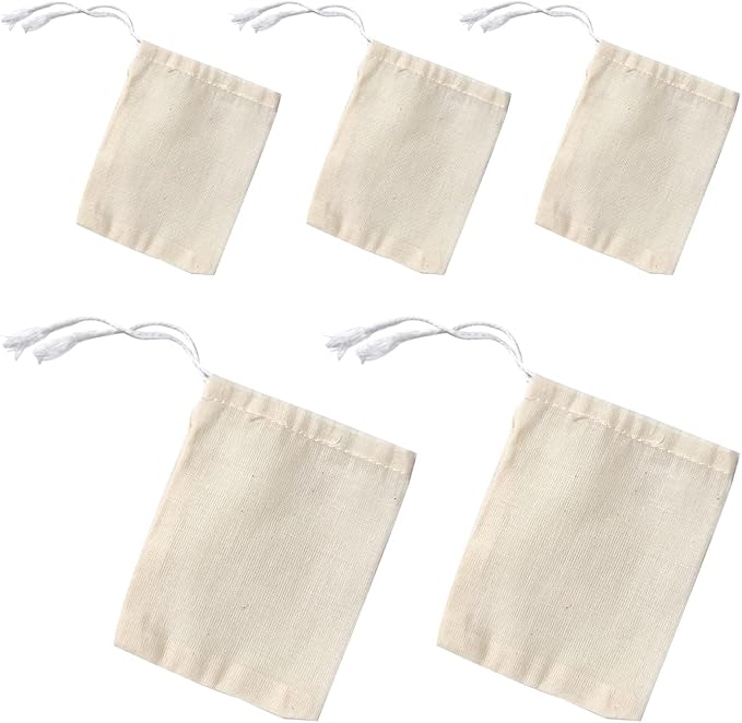 ALLYMAGIC Muslin Drawstring Bags, Cotton Muslin Cloth Bags Resuable