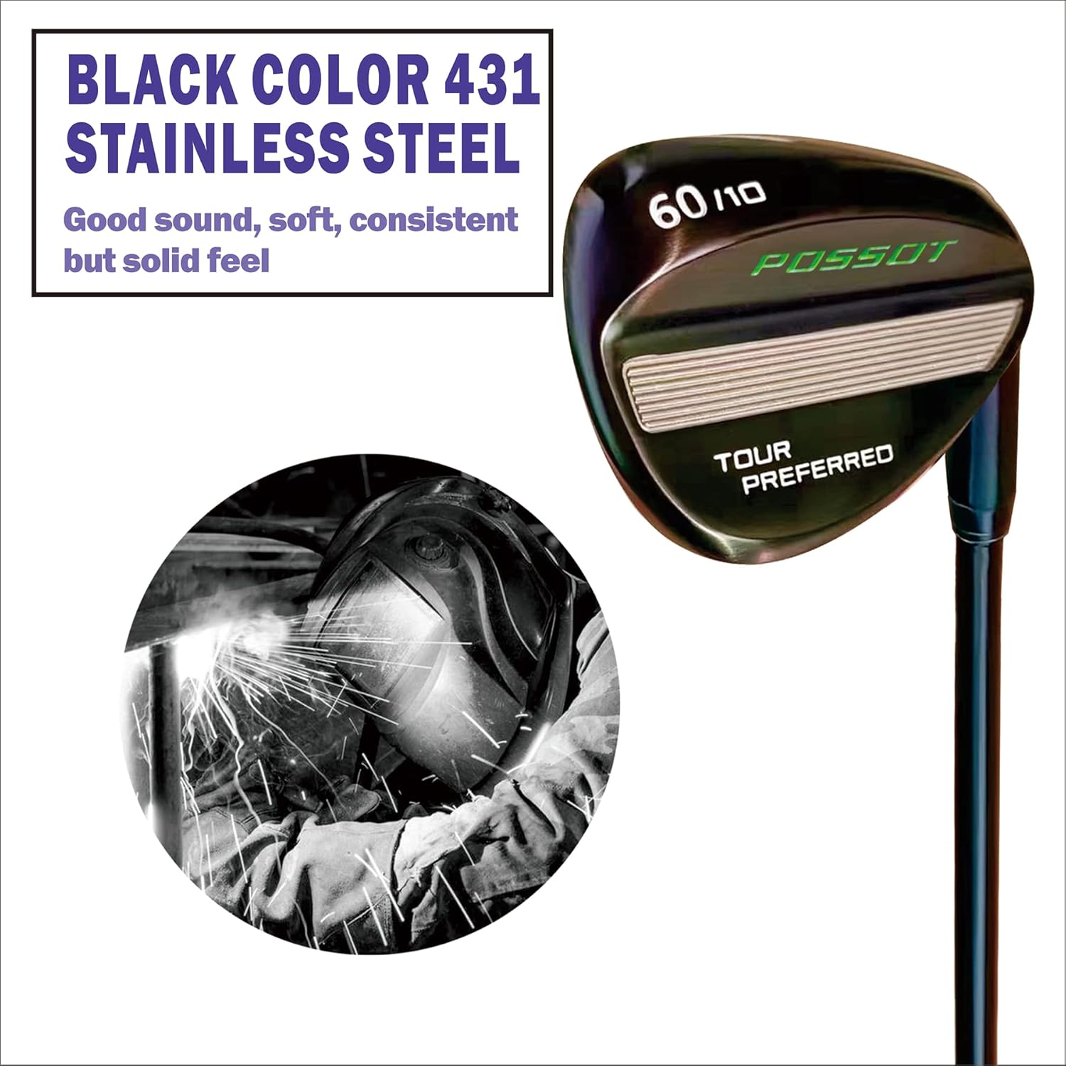 Golf Wedge Set, 52/56/60 Degree for Man with Beautiful Black Colorful Finish