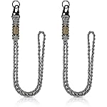 Frienda 2 Set Heavy Duty Paracord Lanyard Necklace Whistles Strap Braided 550 Keychain Lanyard for Outdoor Activities (Gray)