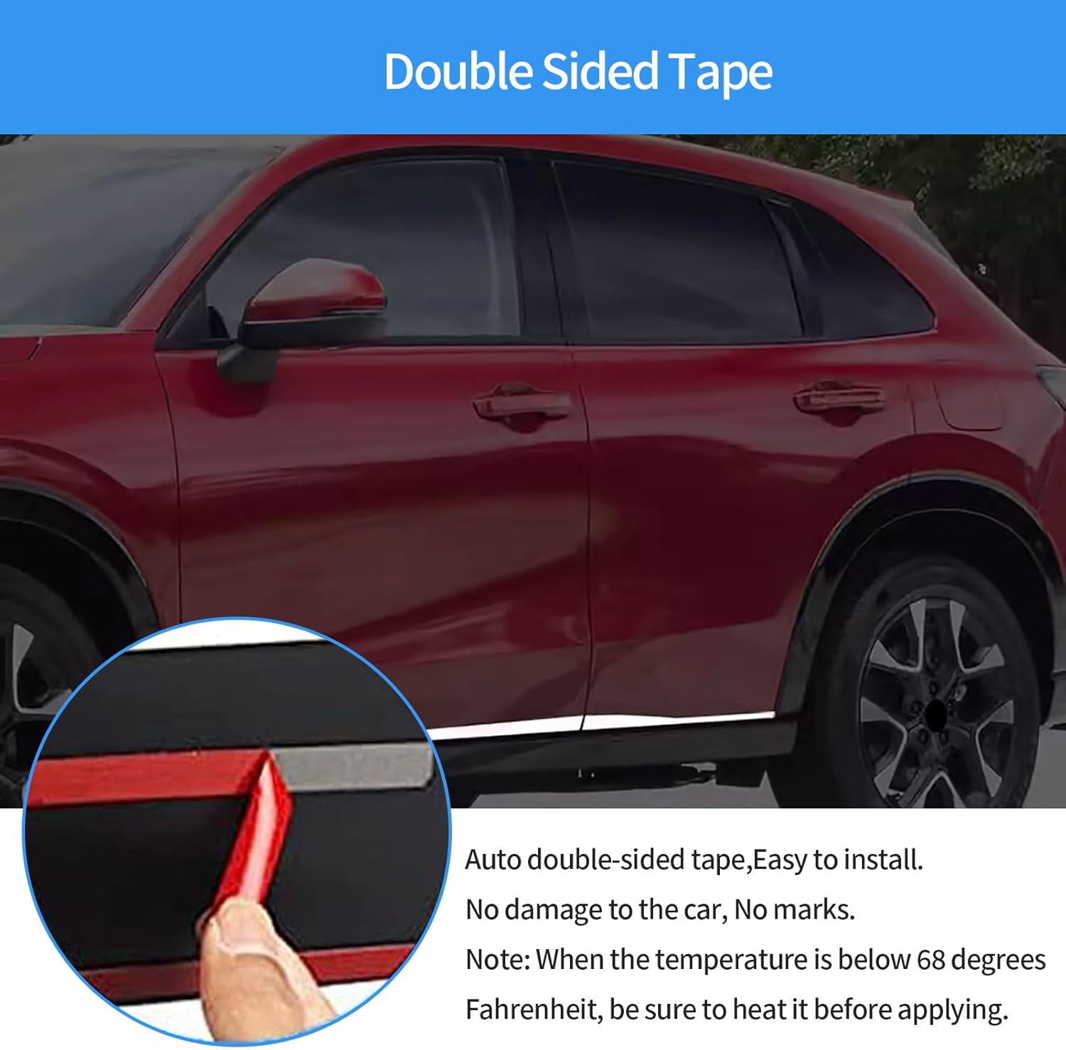 Car Accessories Compatible with Honda New HR-V HRV 2026 2025 2024 2023 Exterior Body Side Door Molding Guard Cover Trim Stainless Steel 4PCS(Silver)