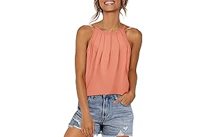 Women's Pleated Tank Tops & Sleek Halter Tops